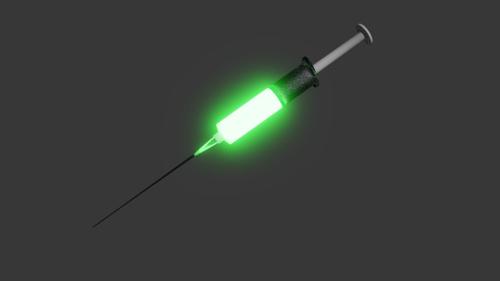 Simple hypodermic syringe with horror glow preview image